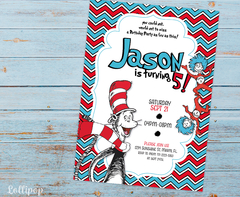 Cat in the hat Digital Party Invitation - buy online