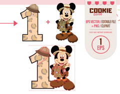 Safari Mouse 1 Clipart, EPS & PNG Clip Art Files, First Mickey Mouse Birthday - buy online
