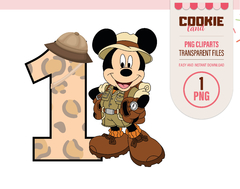 Safari Mouse 1 Clipart, EPS & PNG Clip Art Files, First Mickey Mouse Birthday