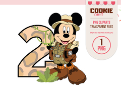 Safari Mouse Clipart, EPS & PNG Clip Art Files, First Mickey Mouse Birthday