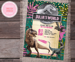 Jurassic world girl Digital Party Invitation - buy online