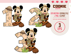 Safari Mouse Clipart, EPS & PNG Clip Art Files, First Mickey Mouse Birthday - buy online