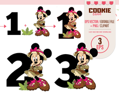 Safari Minnie Mouse Clipart, EPS & PNG Clip Art, First Minnie Mouse Birthday - buy online