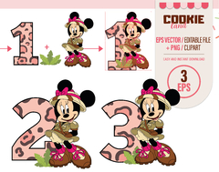 Safari Minnie Mouse Clipart, EPS & PNG Clip Art, First Minnie Mouse Birthday animal print - buy online