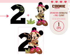 Safari Minnie Mouse Clipart, EPS & PNG Clip Art, First Minnie Mouse Birthday - Lollipop