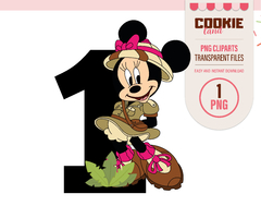 Image of Safari Minnie Mouse Clipart, EPS & PNG Clip Art, First Minnie Mouse Birthday