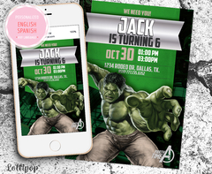 Hulk Digital Party Invitation