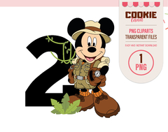 Safari Mouse Clipart, EPS & PNG Clip Art, First Mickey Mouse Birthday - buy online