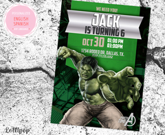 Hulk Digital Party Invitation - buy online