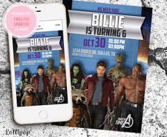 Guardian of the galaxy Digital Party Invitation