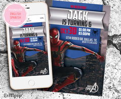Spiderman Avenger Digital Party Invitation
