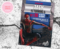 Spiderman Avenger Digital Party Invitation - buy online