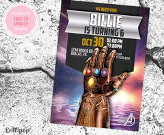 Avengers Thanos Digital Party Invitation - buy online