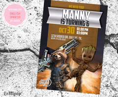 Groot & Rocket Digital Party Invitation - buy online