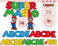 Super Mario Bros PNG alphabet clipart - TTF Super Mario FONTS