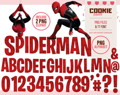 Spiderman PNG alphabet clipart - TTF Spiderman FONT