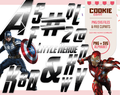 Avengers PNG alphabet clipart