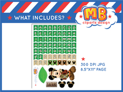 Mickey Safari Party cake topper banners printable jpg Digital on internet