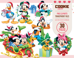 Mickey & friends Christmas 3D disney Png Clipart Digital
