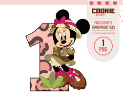 Safari Minnie Mouse 1 Clipart, EPS & PNG Clip Art, First Minnie Mouse Birthday animal print