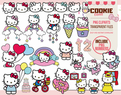 Hello kitty PNG - numbers Included - Bundle 1 - Lollipop