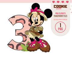 Safari Minnie Mouse Clipart, EPS & PNG Clip Art, 3rd Minnie Mouse Birthday animal print