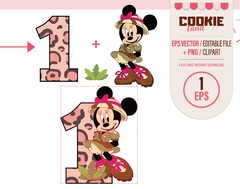Safari Minnie Mouse 1 Clipart, EPS & PNG Clip Art, First Minnie Mouse Birthday animal print on internet