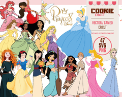 Disney princess SVG layered, png Clipart Digital
