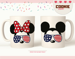 Mickey and Minnie with USA Sunglasses - Patriotic Day - Disney 4 th july SVG files on internet