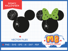Mickey & Minnie faces Halloween II designs SVG files