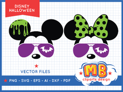 Mickey & Minnie faces Halloween III designs SVG files