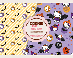 Hello Kitty Halloween Digital Paper & free PNG Clipart included | FABRIC STAMP - Lollipop