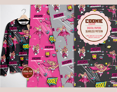 Barbie Super power Seamless pattern | fabric stamp
