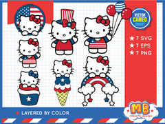 Hello kitty 4 th july SVG files