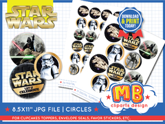 Star Wars Toppers printable jpg Digital