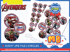 Avengers Toppers printable jpg Digital