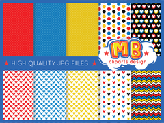 Mickey Digital Paper - Seamless pattern & free PNG Clipart included - buy online