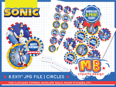 Sonic Toppers printable jpg Digital