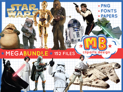 Star Wars MEGA BUNDLE, CLIPARTS, PAPERS, SVG & ALPHABETS