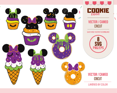 Mickey & Minnie Halloween bakery designs SVG files