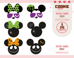 Mickey & Minnie Halloween faces designs SVG files