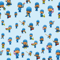 Image of Pocoyo Digital Paper - Seamless pattern & free PNG Clipart included