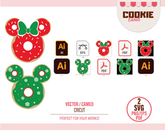 Mickey Christmas donuts designs SVG files - buy online