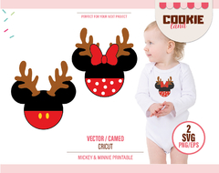 Mickey Christmas reindeer designs SVG files - buy online