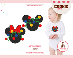 Mickey Christmas lights designs SVG files - buy online