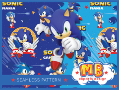 Sonic Digital Paper - Seamless pattern & free PNG Clipart included - buy online