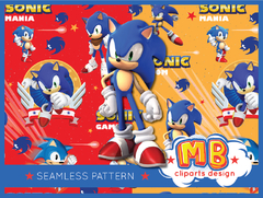 Sonic Digital Paper - Seamless pattern & free PNG Clipart included on internet
