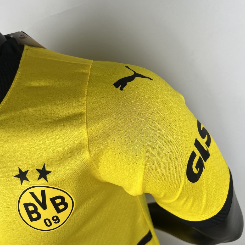 Camisa Borussia Dortmund I 2023 Jogador Masculina - Amarela e Preta