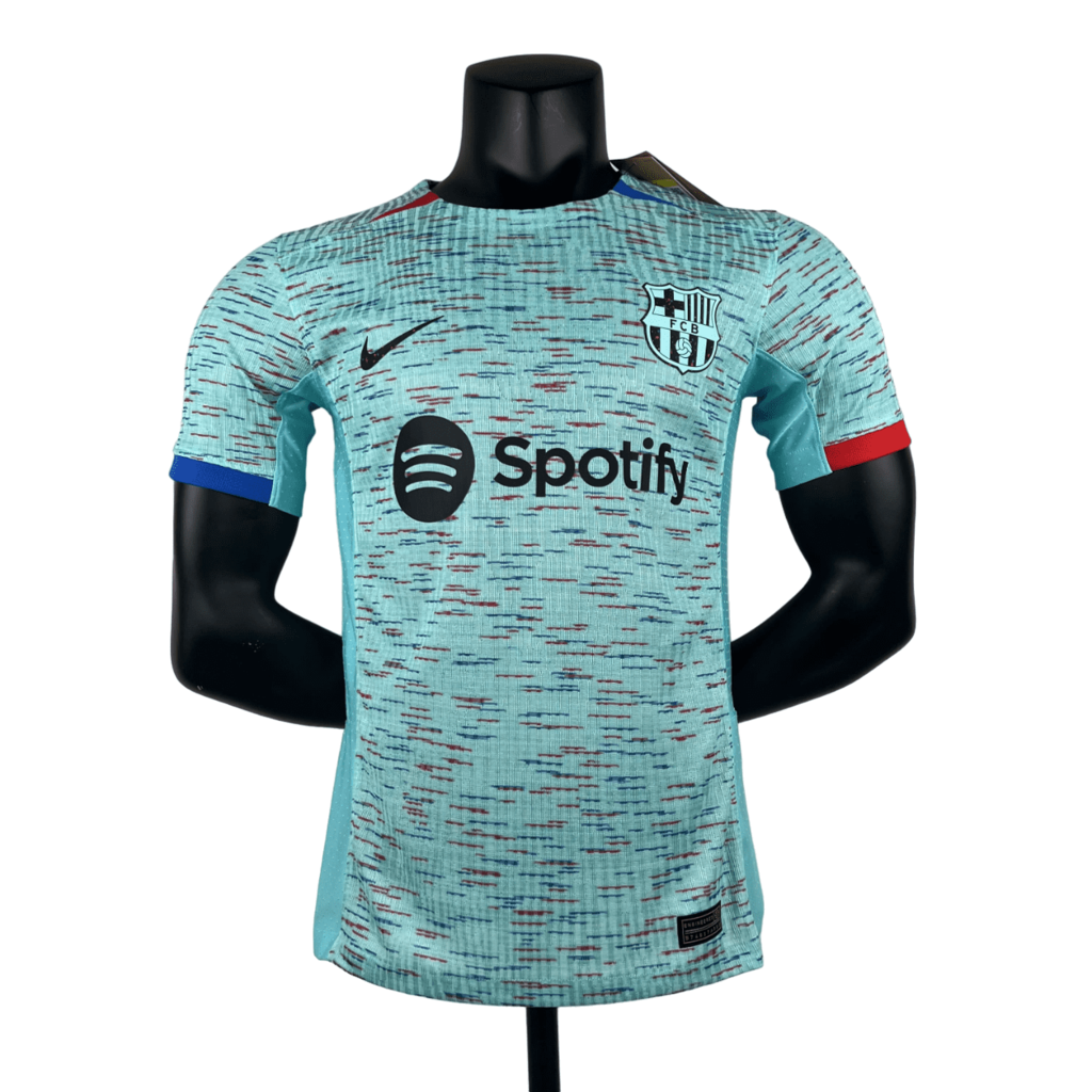 Camisa Barcelona Terceira 2023/2024 Jogador Masculina - Azul Ciano