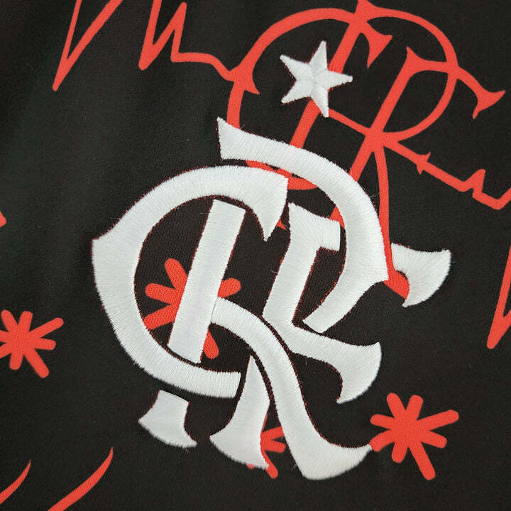 Camiseta Pré Jogo Flamengo 2022 2023 Masculina Torcedor Fan Preta